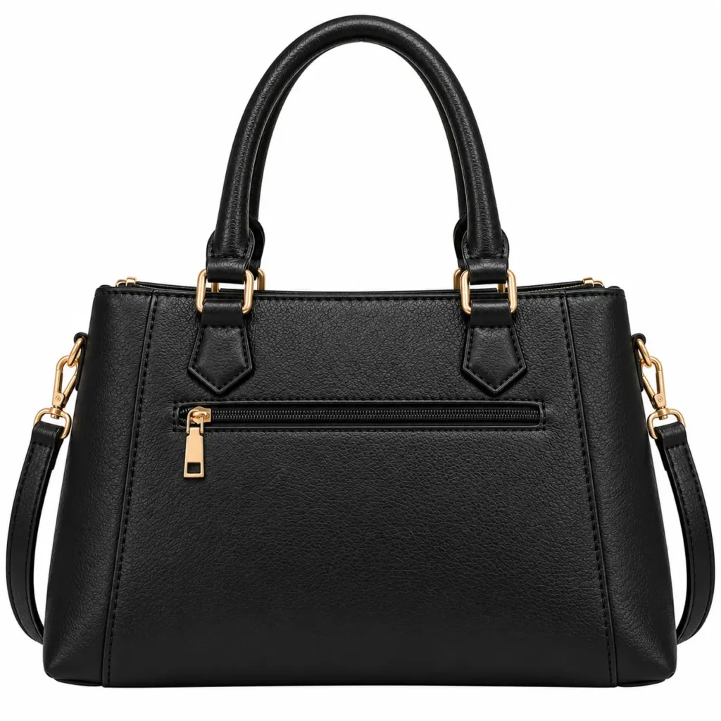 kezio womens black leather handbag with shoulder strap1