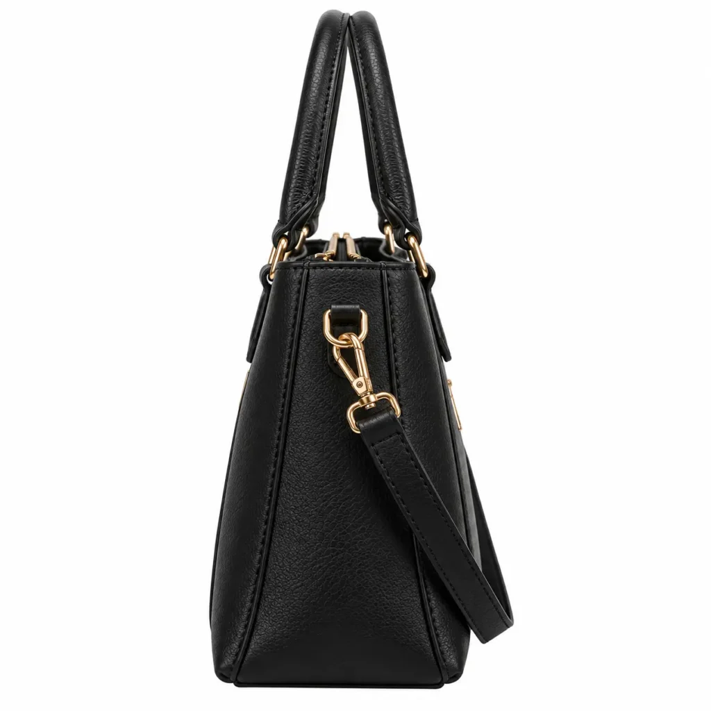 kezio womens black leather handbag with shoulder strap2